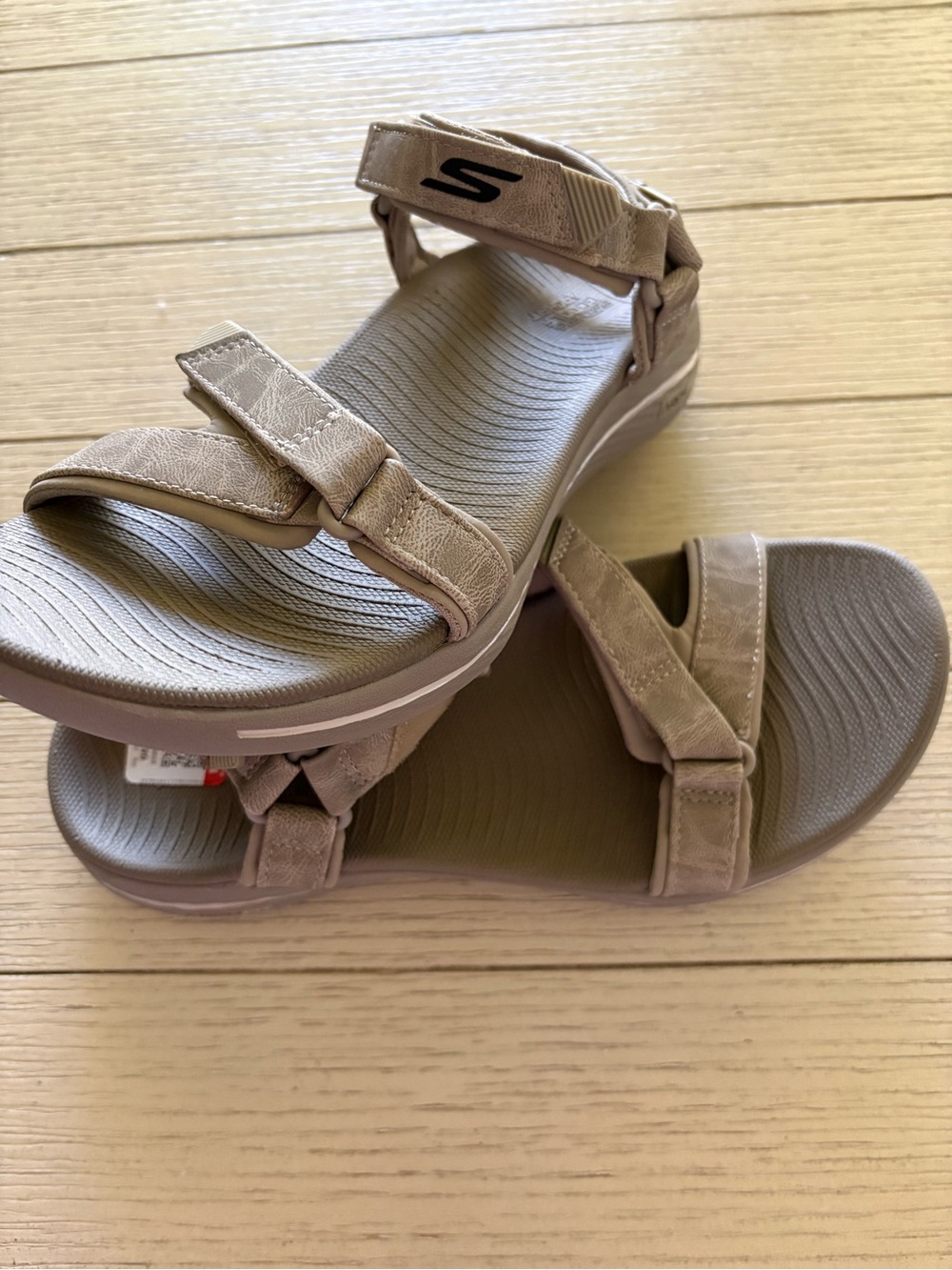 Skechers Neutral Taupe Strappy Comfort Sandals